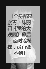 全身都是淤青！陈丽君《我的大观园》幕后：面对滚楼梯，没有做不到