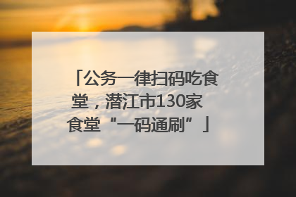 公务一律扫码吃食堂，潜江市130家食堂“一码通刷”