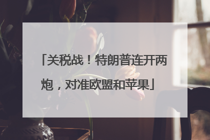关税战！特朗普连开两炮，对准欧盟和苹果