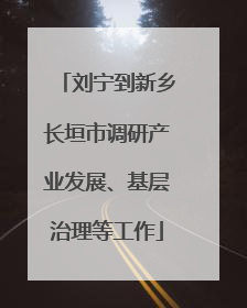 刘宁到新乡长垣市调研产业发展、基层治理等工作