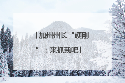 加州州长“硬刚”：来抓我吧