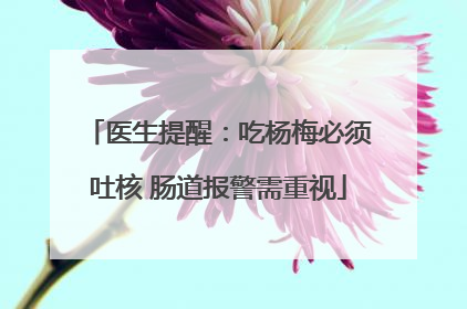 医生提醒：吃杨梅必须吐核 肠道报警需重视