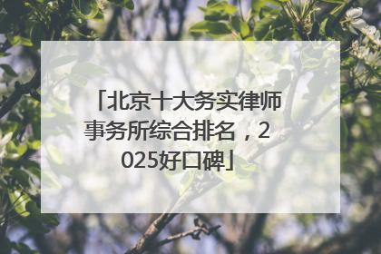 北京十大务实律师事务所综合排名，2025好口碑