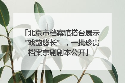 北京市档案馆搭台展示“戏韵悠长”，一批珍贵档案京剧剧本公开