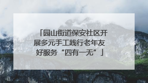 园山街道保安社区开展多元手工践行老年友好服务“四有一无”