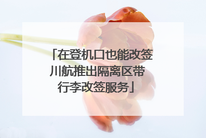 在登机口也能改签 川航推出隔离区带行李改签服务