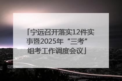 宁远召开落实12件实事暨2025年“三考”组考工作调度会议
