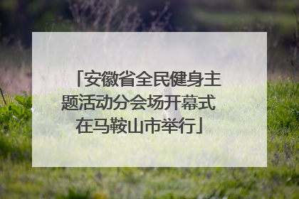 安徽省全民健身主题活动分会场开幕式在马鞍山市举行