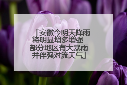 安徽今明天降雨将明显增多增强 部分地区有大暴雨并伴强对流天气