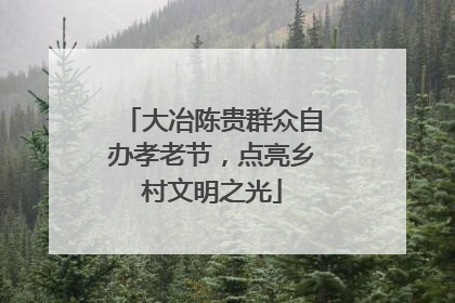 大冶陈贵群众自办孝老节，点亮乡村文明之光