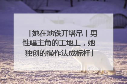 她在地铁开塔吊丨男性唱主角的工地上，她独创的操作法成标杆