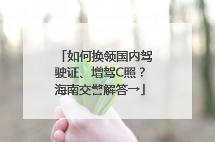如何换领国内驾驶证、增驾C照？海南交警解答→