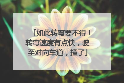 如此转弯要不得！转弯速度有点快，驶至对向车道，撞了