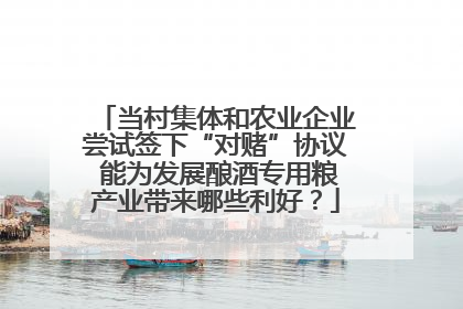当村集体和农业企业尝试签下“对赌”协议 能为发展酿酒专用粮产业带来哪些利好？
