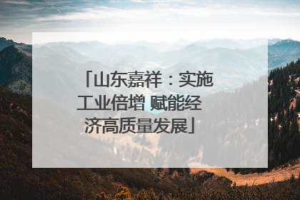 山东嘉祥：实施工业倍增 赋能经济高质量发展