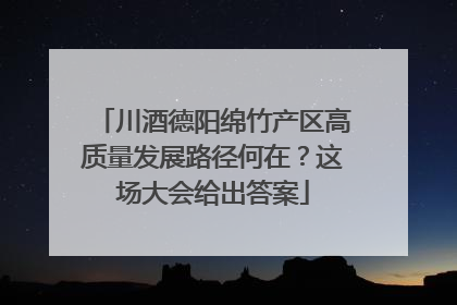 川酒德阳绵竹产区高质量发展路径何在？这场大会给出答案