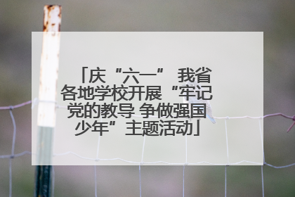庆“六一” 我省各地学校开展“牢记党的教导 争做强国少年”主题活动