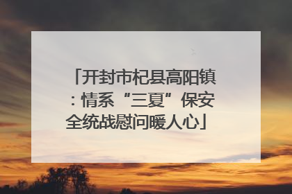 开封市杞县高阳镇：情系“三夏”保安全统战慰问暖人心