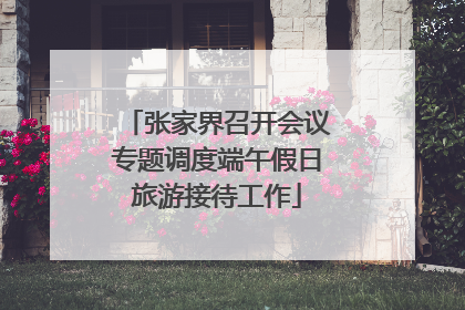 张家界召开会议专题调度端午假日旅游接待工作