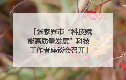 张家界市“科技赋能高质量发展”科技工作者座谈会召开