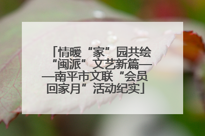 情暖“家”园共绘“闽派”文艺新篇——南平市文联“会员回家月”活动纪实