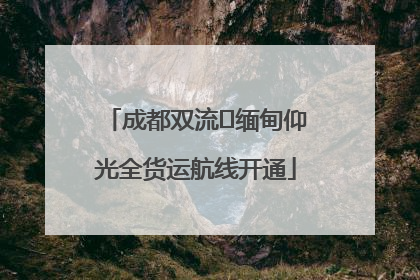 成都双流⇌缅甸仰光全货运航线开通