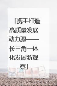 携手打造高质量发展动力源——长三角一体化发展新观察