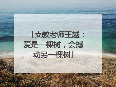 支教老师王越：爱是一棵树，会撼动另一棵树