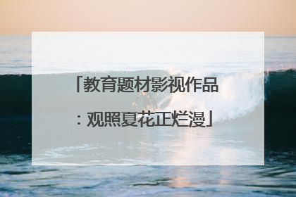 教育题材影视作品：观照夏花正烂漫