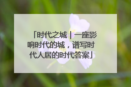 时代之城｜一座影响时代的城，谱写时代人居的时代答案