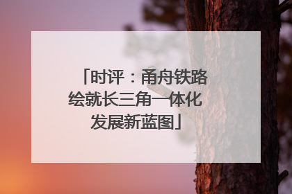 时评：甬舟铁路绘就长三角一体化发展新蓝图