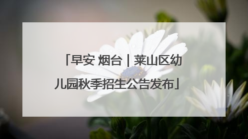早安 烟台｜莱山区幼儿园秋季招生公告发布
