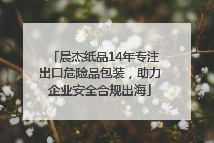 晨杰纸品14年专注出口危险品包装，助力企业安全合规出海