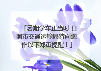 暑期学车正当时 日照市交通运输局特向您作以下郑重提醒！