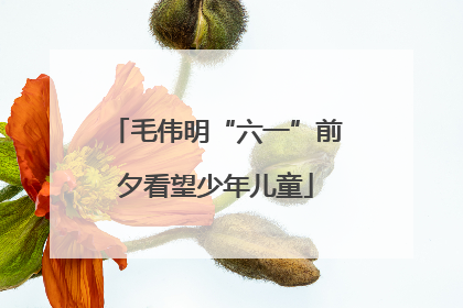 毛伟明“六一”前夕看望少年儿童