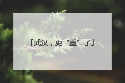 武汉，更“重”了