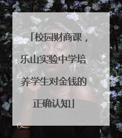 校园财商课，乐山实验中学培养学生对金钱的正确认知