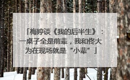 梅婷谈《我的后半生》：一桌子全是前辈，我和佟大为在现场就是“小辈”
