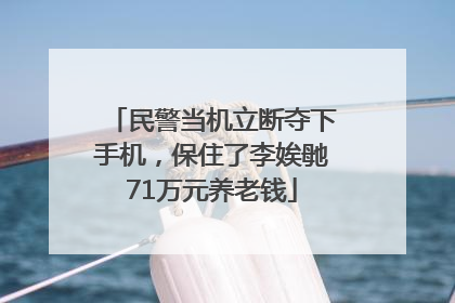 民警当机立断夺下手机，保住了李娭毑71万元养老钱