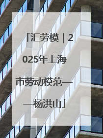 汇劳模｜2025年上海市劳动模范——杨洪山
