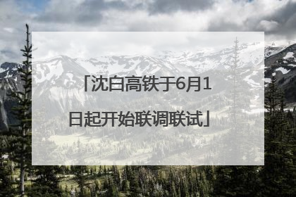 沈白高铁于6月1日起开始联调联试