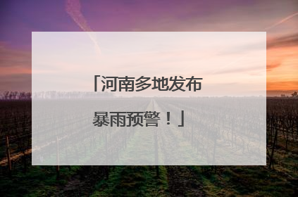 河南多地发布暴雨预警！