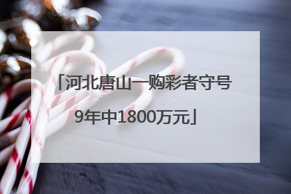 河北唐山一购彩者守号9年中1800万元