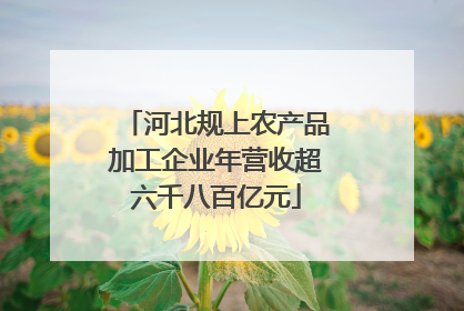 河北规上农产品加工企业年营收超六千八百亿元