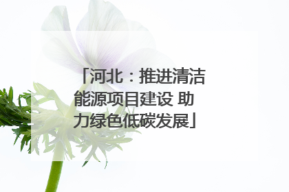 河北：推进清洁能源项目建设 助力绿色低碳发展