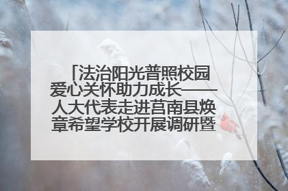 法治阳光普照校园 爱心关怀助力成长——人大代表走进莒南县焕章希望学校开展调研暨普法宣传活动