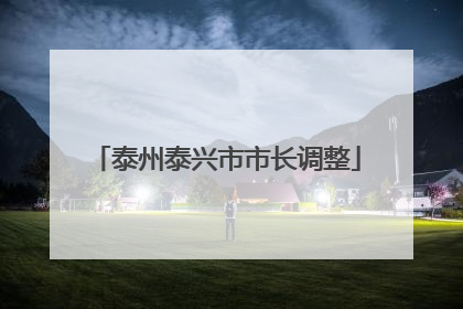 泰州泰兴市市长调整
