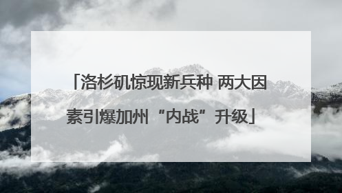洛杉矶惊现新兵种 两大因素引爆加州“内战”升级