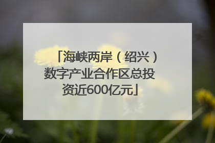 海峡两岸（绍兴）数字产业合作区总投资近600亿元