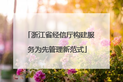 浙江省经信厅构建服务为先管理新范式